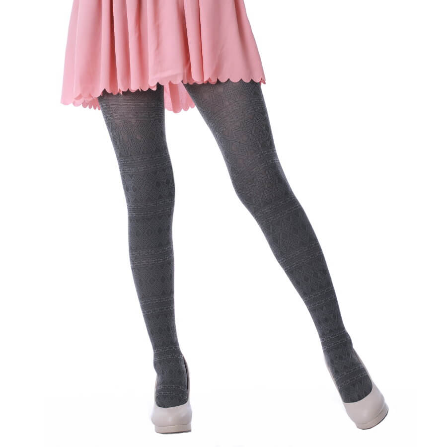Fashion Opaque Tights with Plaid Pattern, 60D