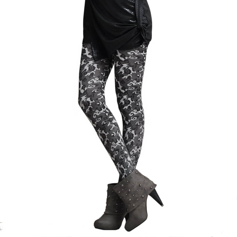 Fashion Opaque Tights with Camouflage Pattern, 100D