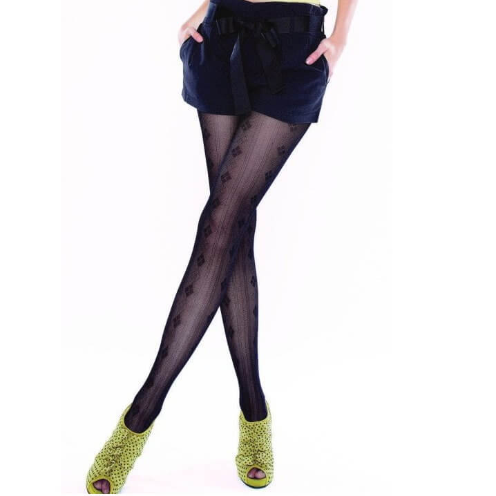 Fashion Jacquard Pantyhose-Rhombus Striped Pattern