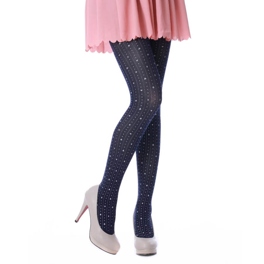 Tights with Spade & Dot Print