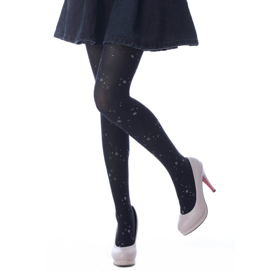Tights with Flake Print 80D