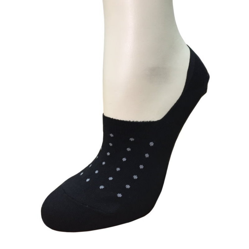 Anti-Odor & Bacterial Dots Footie Socks (Deep High cut)