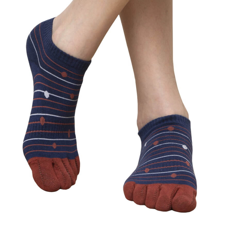 Anti-Odor & Bacterial Toe Socks - Dot with Stripe