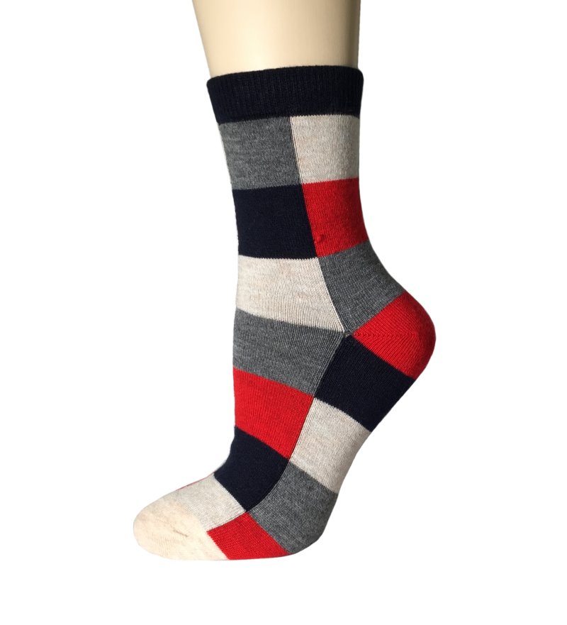 Wool-Blend Bold Colored Square Crew Socks