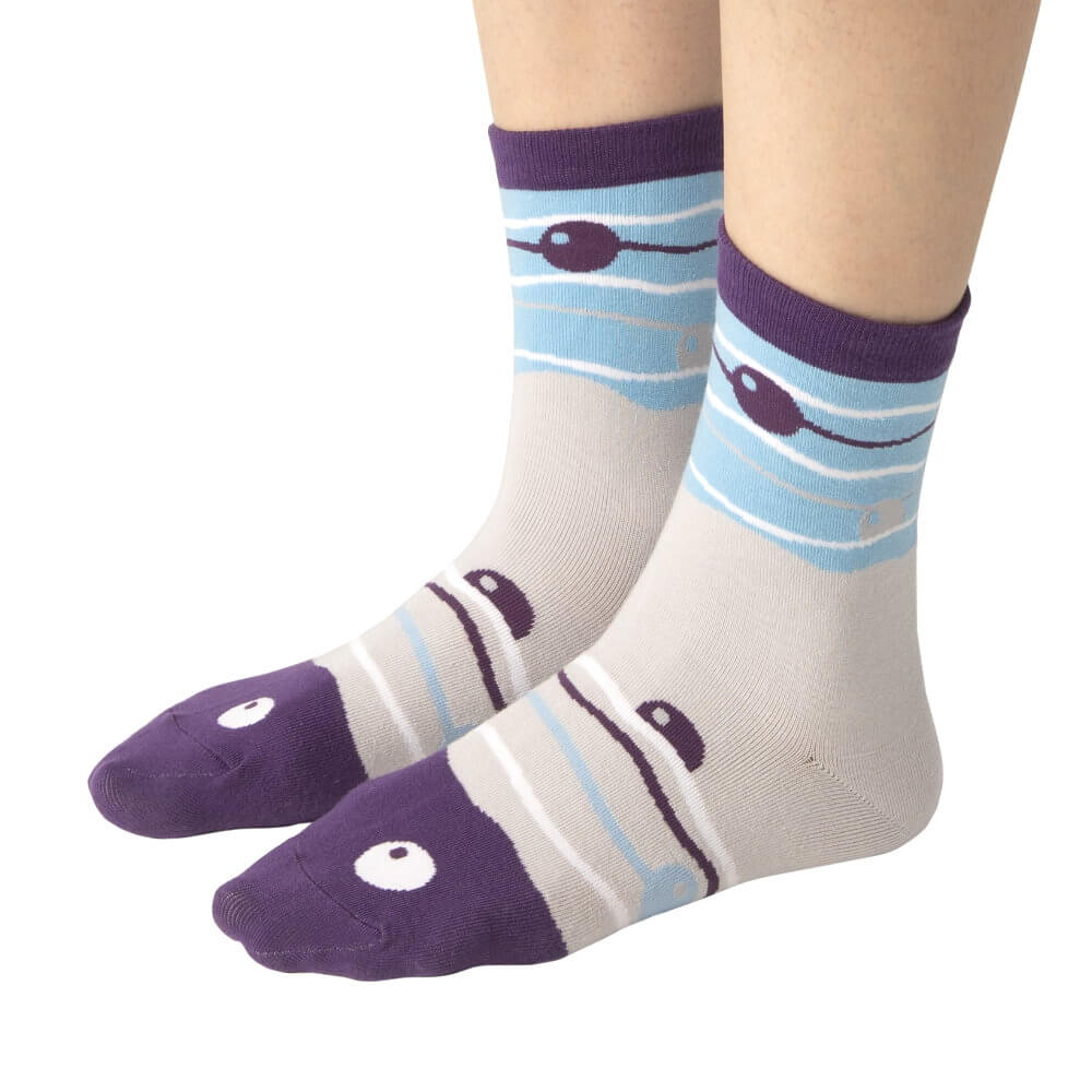 Women Novelty Crew Socks- Natural collection- Water