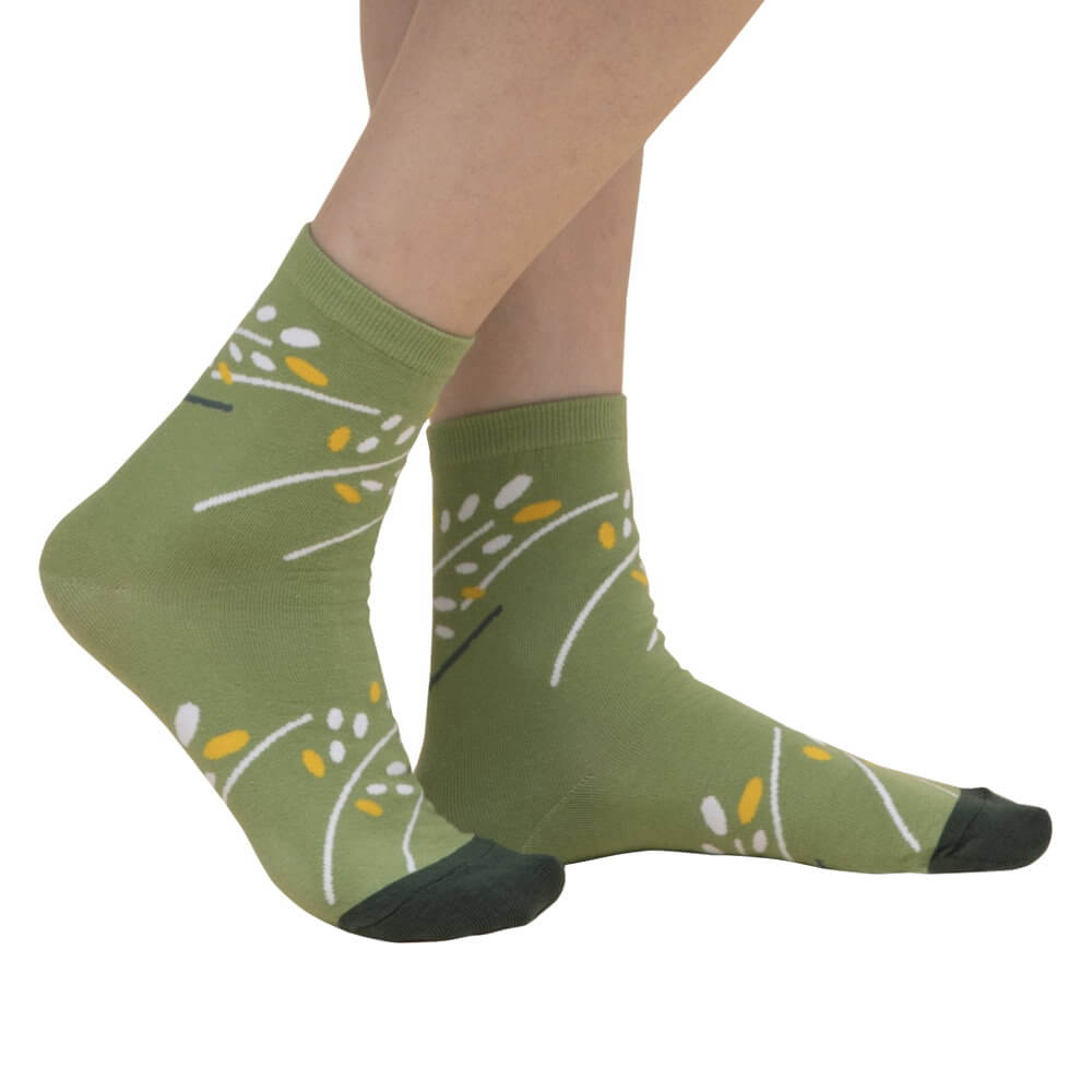 Womens Novelty Crew Socks- Natural collection- Plant&Crop