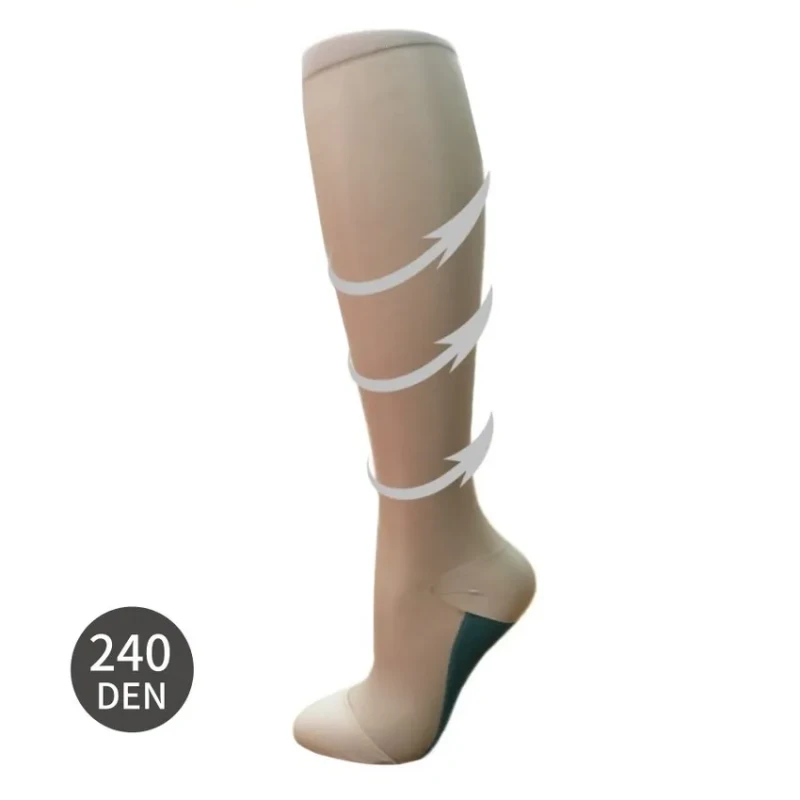 Media saludable de compresión hasta la rodilla, 240D