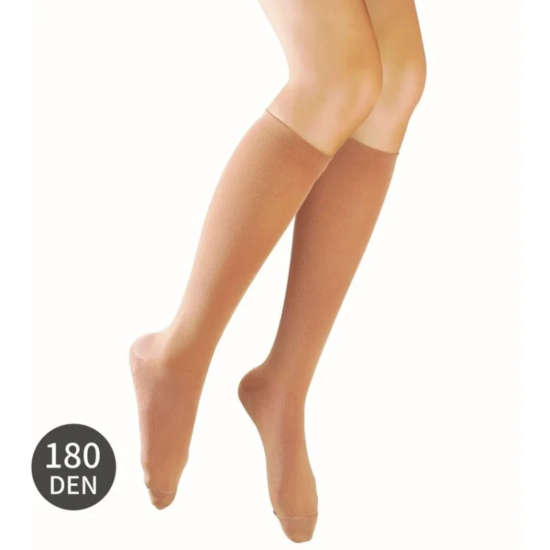 Kniestrumpf mit Capsaicin-Punktmassage und Wellengestrick, 180D