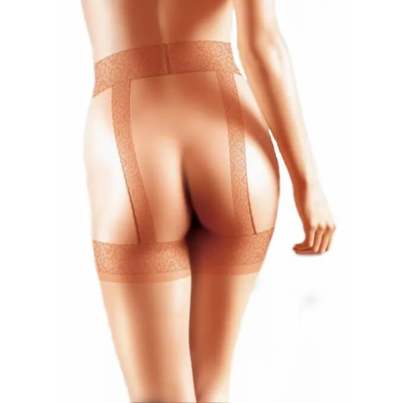 Weiche Stützstrumpfhose mit Strumpfhalteroptik